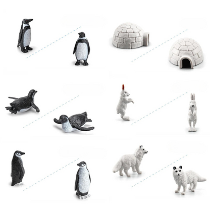 26 figurines des Animaux de l'Antarctique