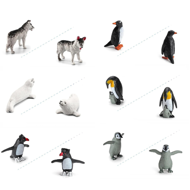 26 figurines des Animaux de l'Antarctique