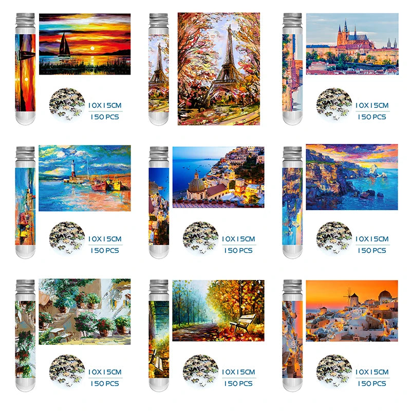 Puzzle carte du monde & monuments 150 pièces