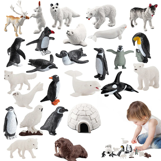 26 figurines des Animaux de l'Antarctique