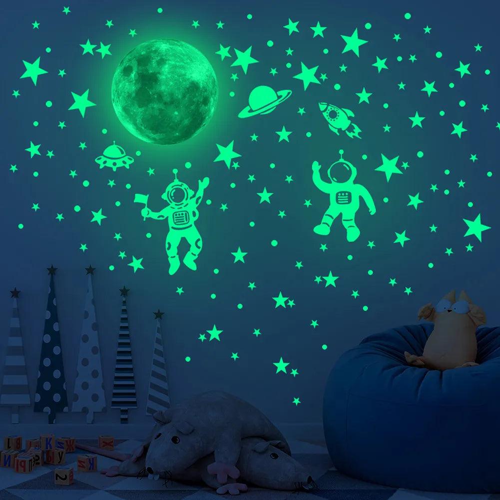 Stickers Lumineux Astronaute Étoiles Lune - Labo du Jouet