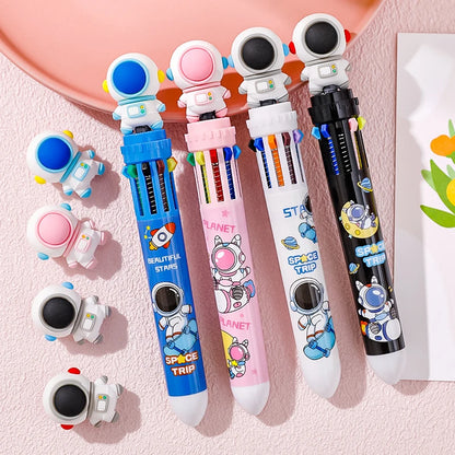 Stylo 10 couleurs astronaute