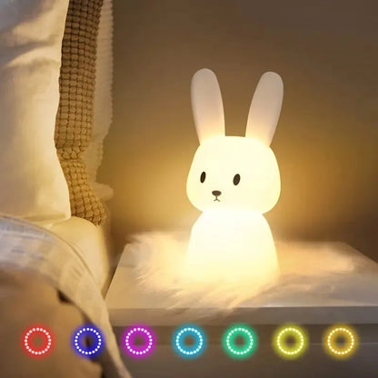 Veilleuse colorée Lapin LED Silicone