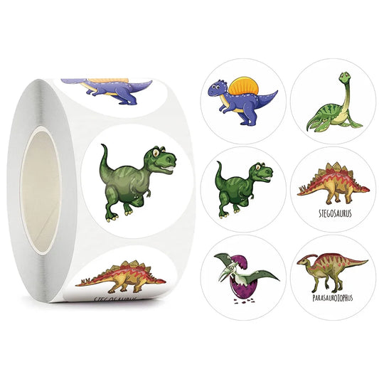 Rouleaux d'autocollants dinosaures 300 pièces