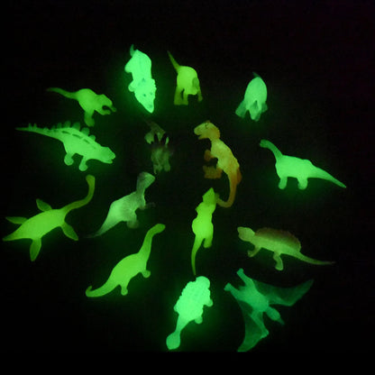 16 figurines dinosaures fluorescentes