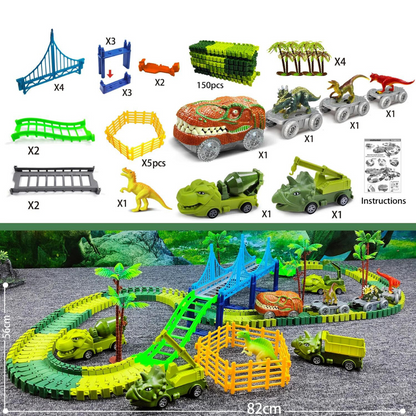 Circuit 182 pièces de course dinosaures